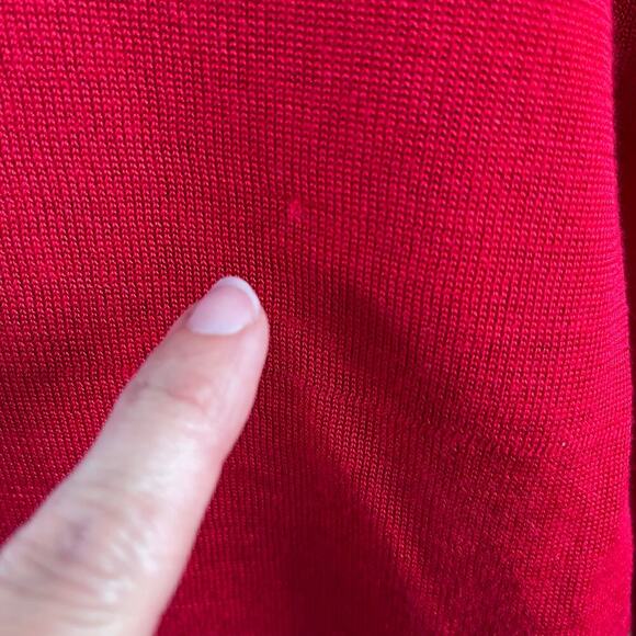 Chaps Women's Red Open Short Sleeve Cardigan Sweater Size L. NEW - Picture 5 of 8